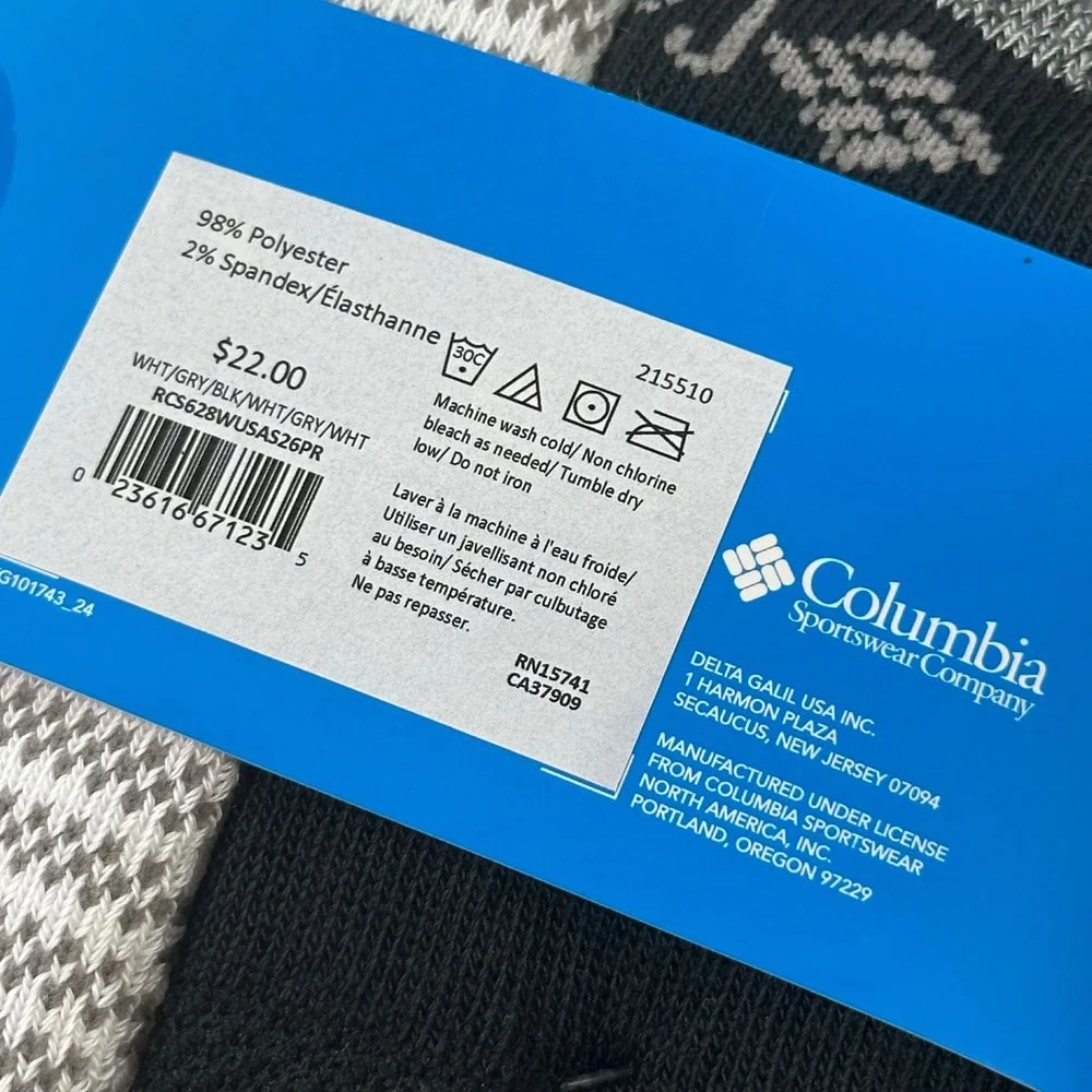 Columbia Women Athletic Quarter Multi-Color 6-Pack Performance Socks Size 4-10